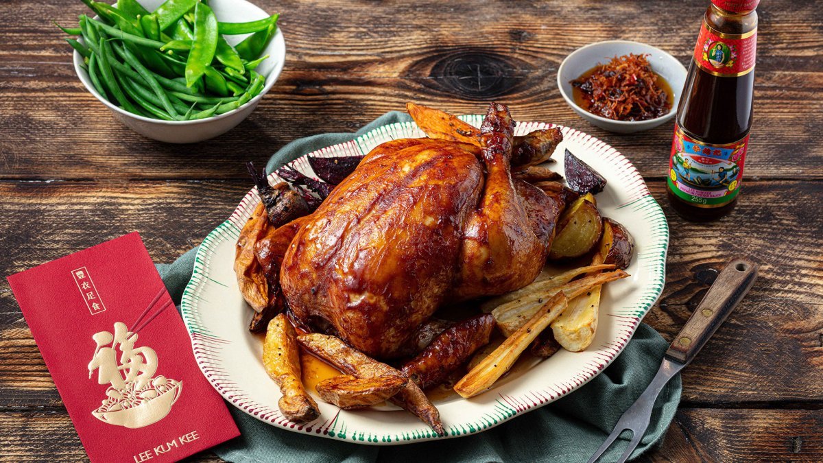 Glücksbringender Hähnchenbraten mit Austernsauce